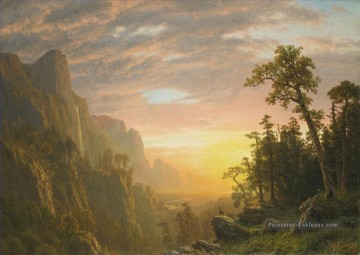 Montagne œuvres - YOSEMITE VALLEY Albert Bierstadt paysagère montagnes cerfs